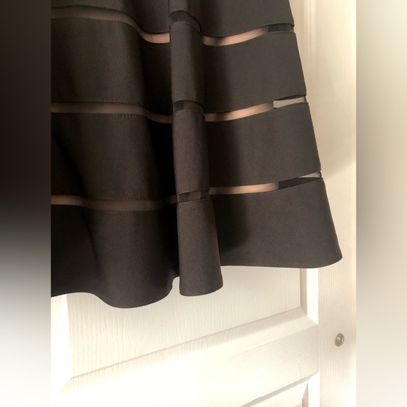 JS Collections Sleeveless, Black & Nude Striped Fit & Flare Sheath Dress, 18 - Picture 8 of 16